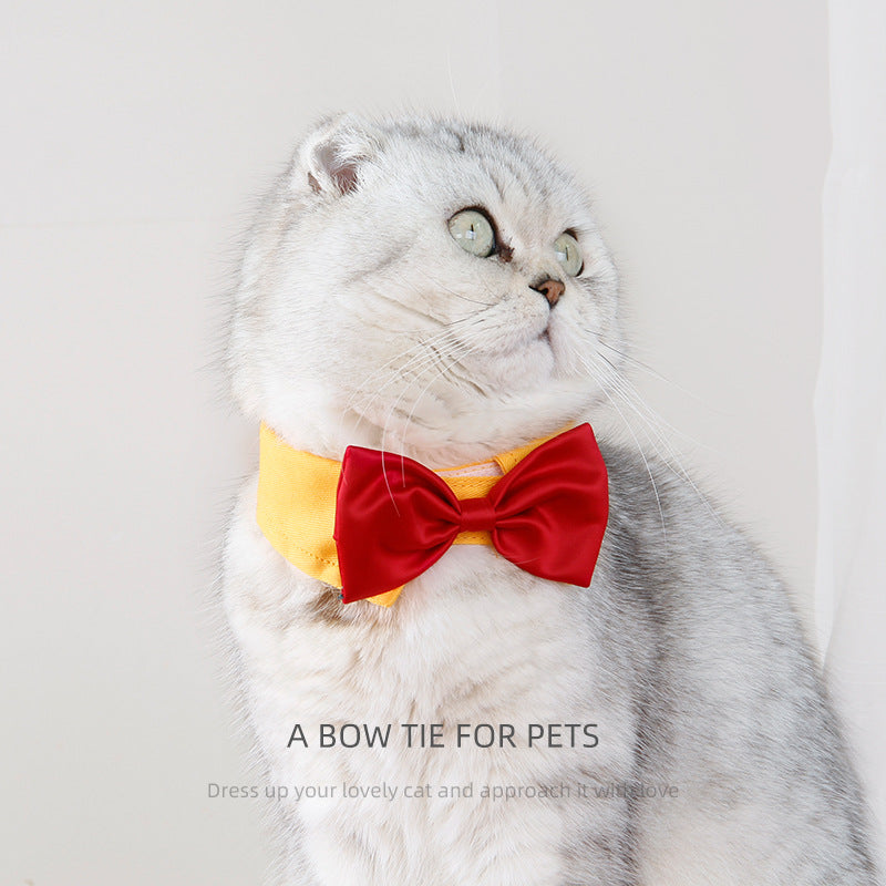 Butterfly Bow Tie Collar for Cats & Dogs – Adjustable Pet Necktie Accessory (1 PC, 2 Sizes)