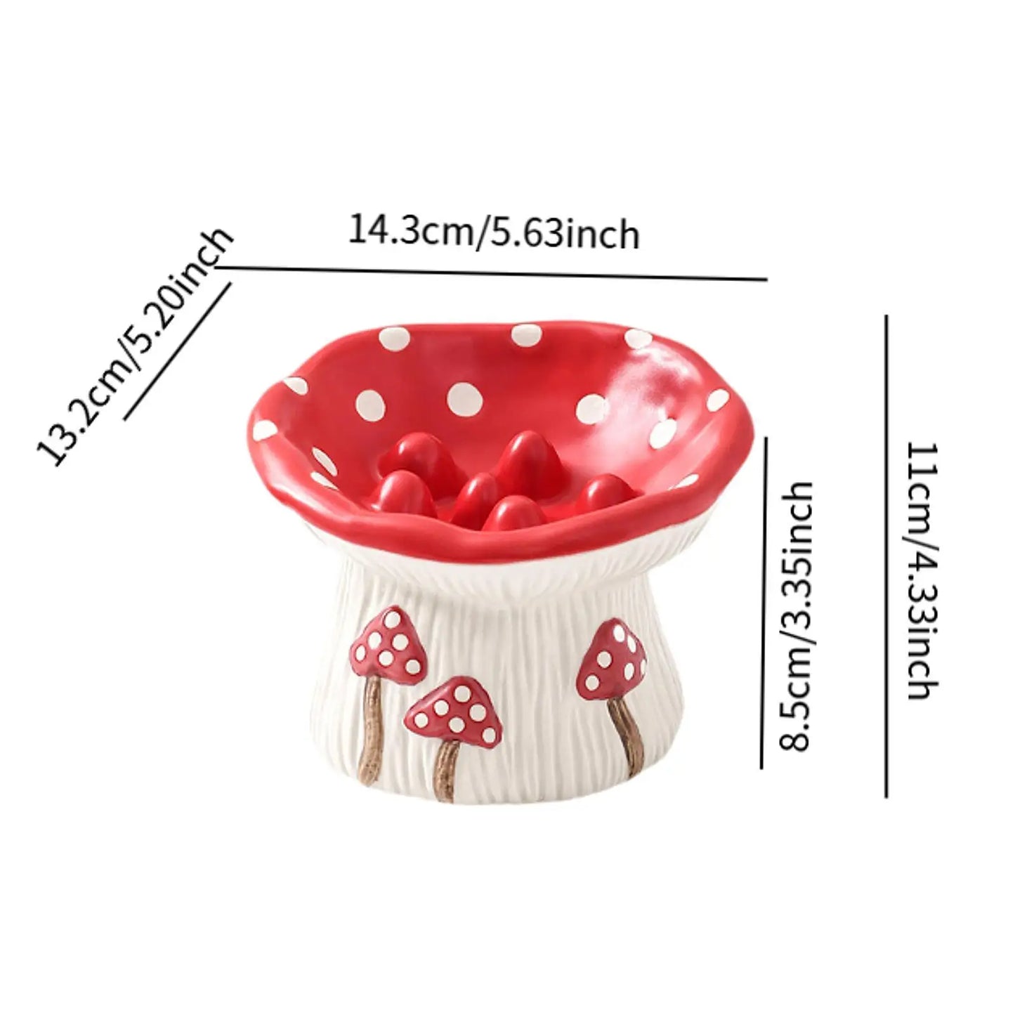 Elevated Ceramic Cat and Dog Bowl – Non-Slip Pet Food and Water Dish, Slow Feeder for Kittens, Small Dogs, and Cats