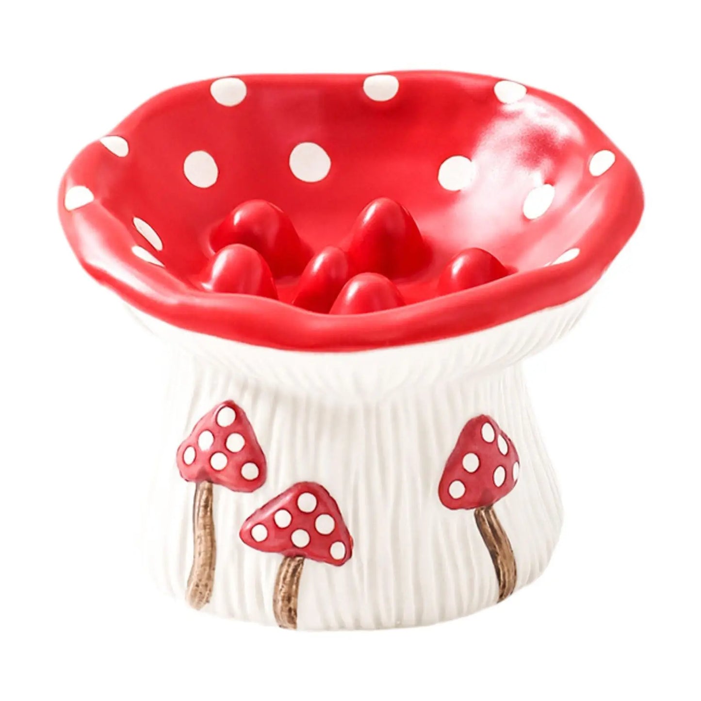 Elevated Ceramic Cat and Dog Bowl – Non-Slip Pet Food and Water Dish, Slow Feeder for Kittens, Small Dogs, and Cats