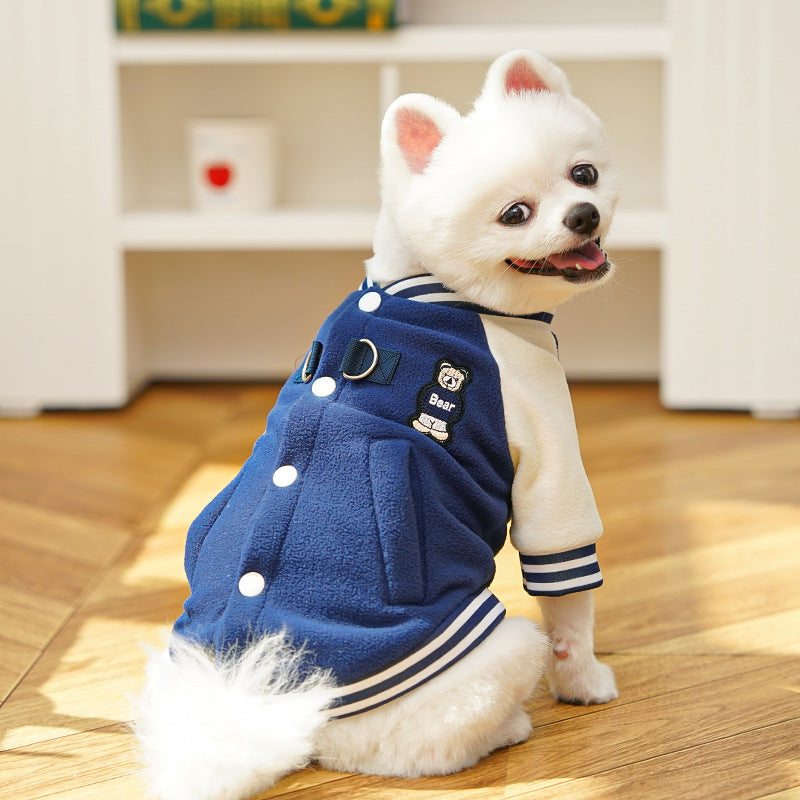 Wholesale Fleece Dog/Cat Outdoor Jacket - Small/Medium Pets, D-Ring & Buttons