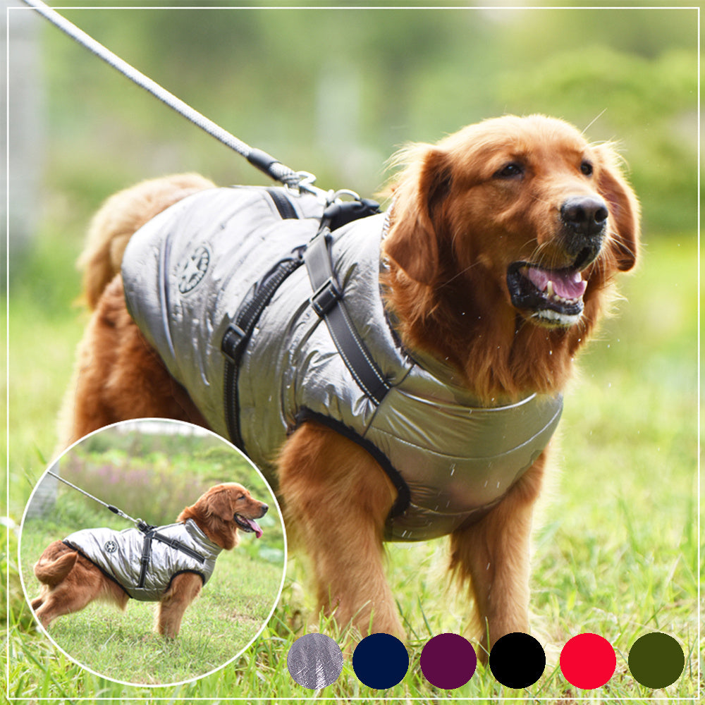Waterproof Winter Dog Coat with Harness | Warm Pet Jacket for Small & Large Dogs