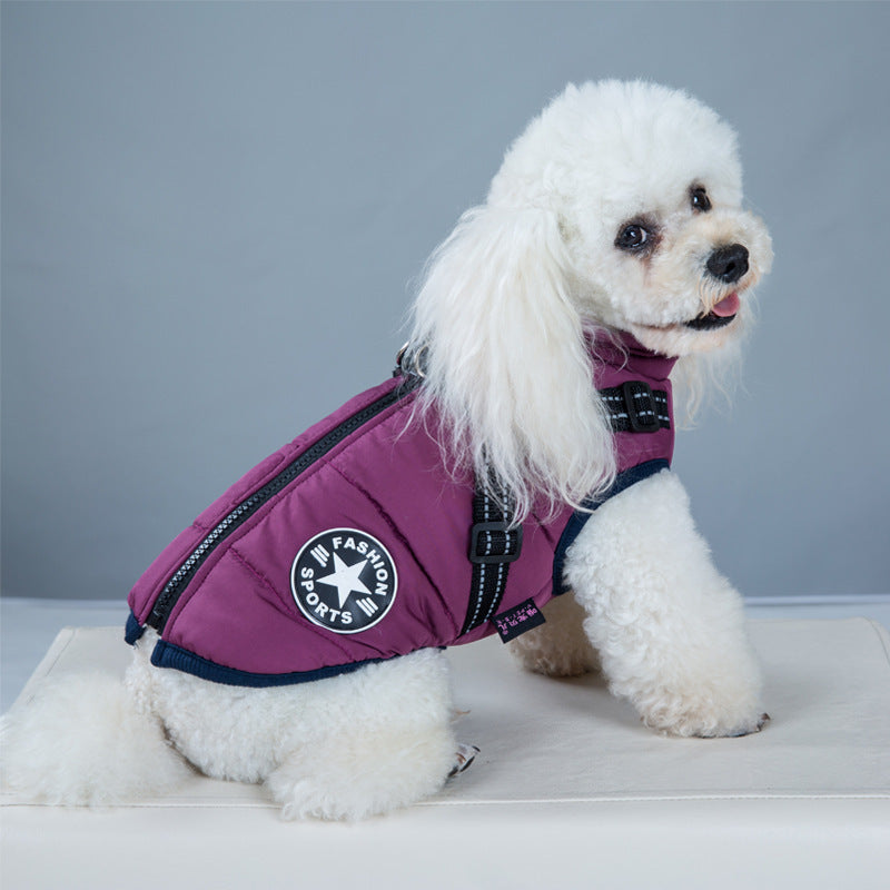 Waterproof Winter Dog Coat with Harness | Warm Pet Jacket for Small & Large Dogs