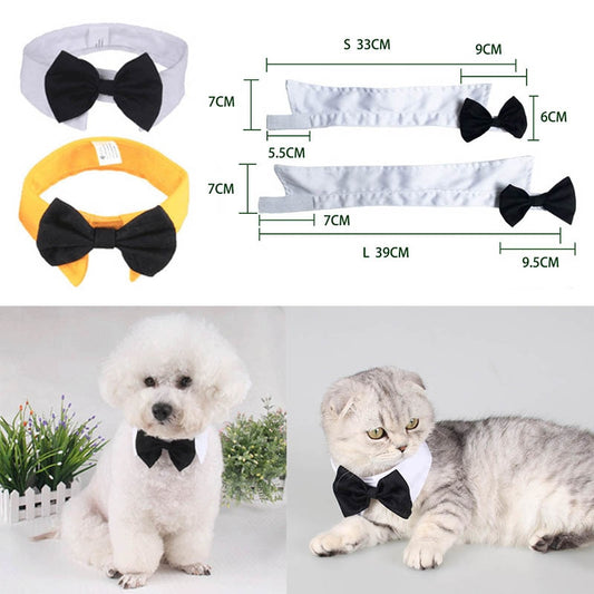 Butterfly Bow Tie Collar for Cats & Dogs – Adjustable Pet Necktie Accessory (1 PC, 2 Sizes)