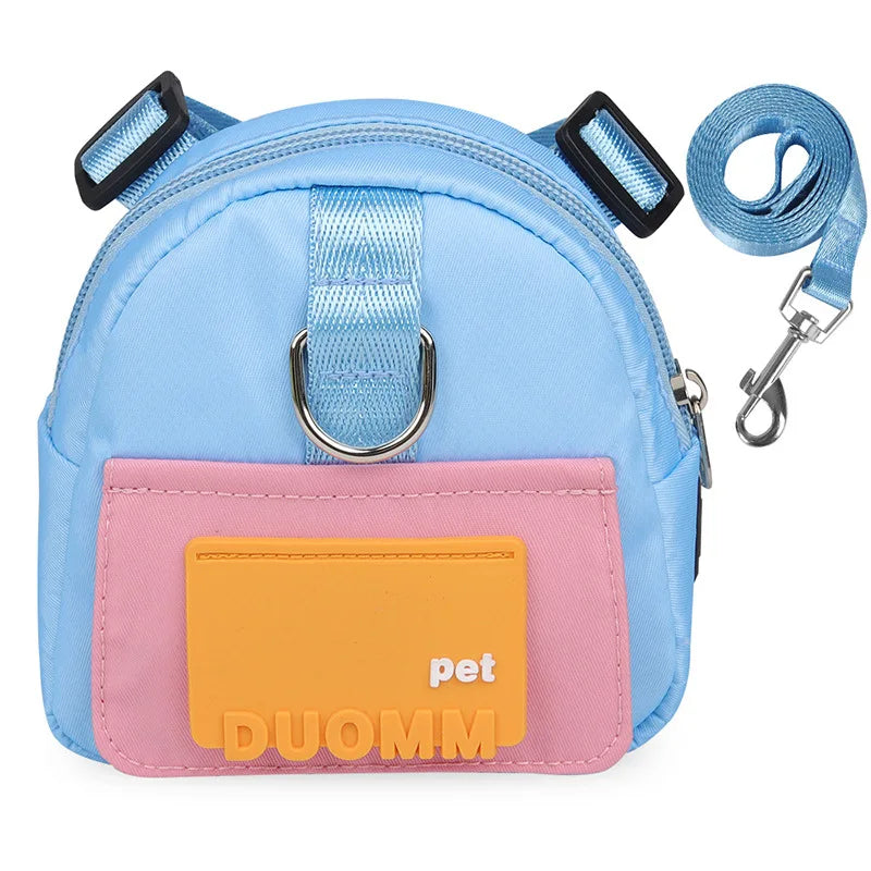 Fashion Pet Backpack – Color Contrast Travel Carrier for Small Dogs & Cats
