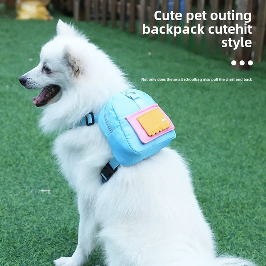Fashion Pet Backpack – Color Contrast Travel Carrier for Small Dogs & Cats