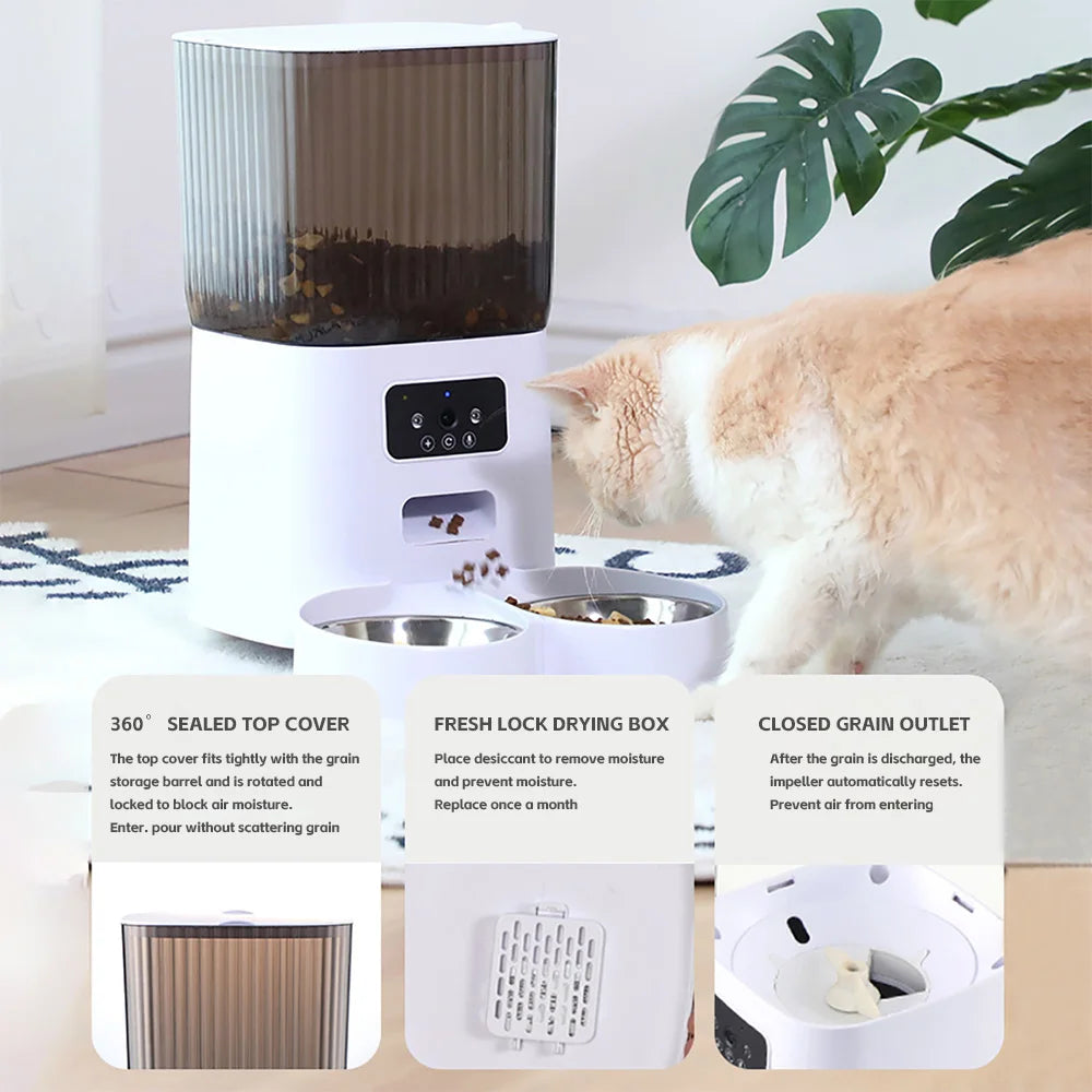 FeedView™ Smart Pet Feeder – Auto 5L Bowl + HD Camera & Voice Control