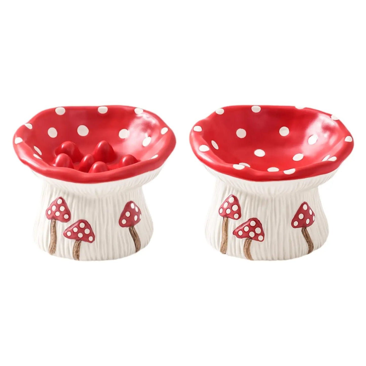 Elevated Ceramic Cat and Dog Bowl – Non-Slip Pet Food and Water Dish, Slow Feeder for Kittens, Small Dogs, and Cats